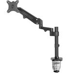 VIVO Heavy Duty Single 17 to 35 inch Monitor Pneumatic Spring Arm Stand, Aluminum Clamp-on Desk Mount, Fits 1 Screen, Max VESA 100x100, Black, STAND-V100G