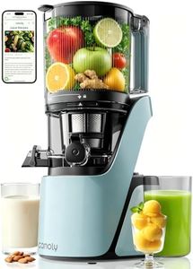 Canoly C16 Cold Press Juicer, 6" Extra Wide Feed Chute, 3-IN-1 Strainers (Juice & Sorbet & Nut Milk), Powerful AC Brushless Motor, Self Precut System, Juicer Machines with BPA-Free (Pearl White)