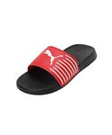 Puma unisex-adult Geo Black-Fiery Red-White Slide Sandal - 9 UK (39453803)