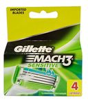 Gillette Mach3 Shaving Cartridgesensitive, Men, 4 Pieces Pack