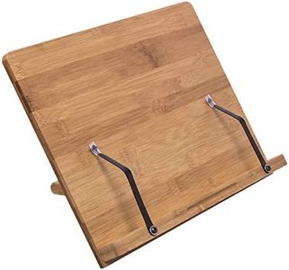 Woodluv Bamboo Reading Rest Cook Book Stand Foldable Holder for Books, Documents, iPads, Tablets Or Smartphones