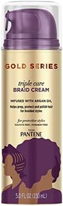 Pantene Gold Series Triple Care Braid Cream, for Curly and Coily Hair, Infused with Argan Oil, 5 Fl Oz