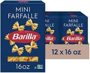 Barilla Mini Farfalle Pasta, 16 oz. Box (Pack of 12) - Non-GMO Pasta Made with Durum Wheat Semolina - Kosher Certified Pasta