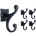 Franklin Brass FBSCRH5-TDG-C Scroll Wall Coat and Hat Hook in Tumbled Gunmetal, (5-Pack)