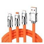 Vensikal 3 in 1 Charger Cable Multiple Charging Cables for Multiple Devices, Phone,Lenovo,LG,IP,Samsung Galaxy,Tablets,Google Pixel,PS4/5,JBL Speaker & More Multiple Charging Cable (1 Pc, Orange)