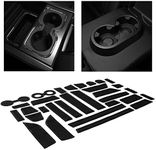 CupHolderHero fits Chevy Silverado1500 Accessories & GMC Sierra 2014-2022 Premium Custom Interior Non-Slip Anti Dust Cup Holder Insert,Console Liner Mats,31pc Set(CrewCab with BucketSeats)(SolidBlack)