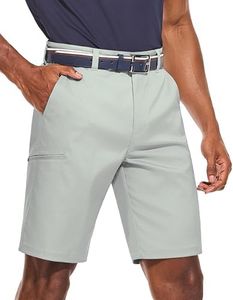PULI Golf Shorts for Men Hybrid Dress Shorts Casual Summer Stretch Lightweight Quick Dry Breathable Flat Front Hiking Shorts with Pockets Sage Waist 36