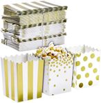 Juvale 60 Pack Mini Popcorn Boxes for Party, Gold Popcorn Containers for Movie Night Decorations (3 x 4 In)