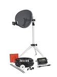 SSL Satellites 60cm Zone1 Portable Satellite Dish Kit Tripod Quad LNB & Satellite Finder - 10M Twin Black - Full DIY Kit for Caravan