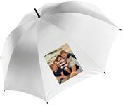 Personalised with Your own Text Image Name Message Themed White Storm Umbrella for Mothers Day,Fathers Day,Birthday,Christmas,Good for Company Promotion, Wedding Gift idea.