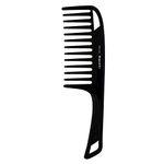 Wide Tooth Hair Comb Black Argan Oil Infused With Comfortable Handgrip Handle Detangler for Thick & Curly Medium to Long Hair By Majestik+