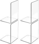 Acrylic Bookends 4 Pcs, Clear Book 