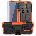 SKTGSLAMY for LG Tribute Royal Case,with HD Screen Protector,LG Aristo 4 Plus Case, [Shockproof] Tough Rugged Dual Layer Protective Case Hybrid Kickstand Cover for LG Aristo 4+ (Orange)