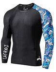 LAFROI Men's Long Sleeve UPF 50+ Baselayer Skins Performance Fit Compression Rash Guard-CLYYB Asym Fantasy Size MD