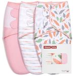 GLLQUEN BABY Baby Swaddle Wraps for 0-3 Months Newborn,Oeko-tex100,100% Breathable Organic Cotton Fabric Swadding Blankets,3 Pack(Pink)