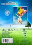 100 Sheets of 180 GSM High Gloss A4 Photo Paper (210 mm x 297 mm) A4 Picture Printing Paper for Canon ,HP,Epson Inkjet Printers Glossy Labelwonderland (A4-100 Sheets)