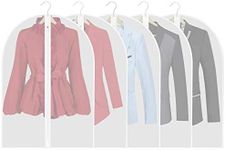 Thipoten Garment Bags, Set of 5 Lightweight 33 Inch Suit Bags with Full Stainless Steel Zipper, Garment Bags for Storage/Closet/Travel (Translucent, 24 x33 Inches)