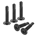 uxcell Phillips Head Self Tapping Screws, 50pcs #10x1 410 Stainless Steel Self Drilling Sheet Metal Screw, Black