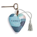 DEMDACO Family First Forever Geometric Blue 3.5 x 3.5 Resin Stone Art Heart Figurine