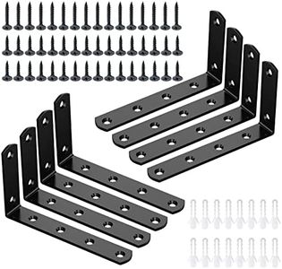 KOSHIFU 8 Pezzi Staffa per Mensola Triangolare Staffe per Mensole a Parete Staffe Angolari Nere L Staffa Triangolare Supporti per Mensole Pesanti Tavolo a Muro Mensole in Legno Galleggianti Libreria