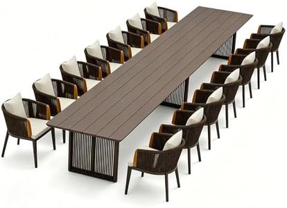PURPLE LEAF Outdoor Dining Set for 15 Luxury and Comfortable Olefin Coffee