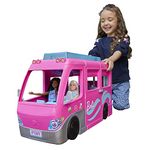 Barbie Camper Playset, DreamCamper Toy Vehicle with 60 Accessories Including Furniture, Pool and 30-inch Slide