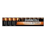 Duracell Coppertop C Batteries, 10 Count Pack, C Battery with Long-Lasting Power, All-Purpose Alkaline C Battery for Household and Office Devices