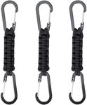 YUNLOVXEE Heavy Duty Paracord Keychain with Carabiner - 3 Pack Braided Lanyard Key Chain for Water Bottle Holder