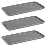 Navaris Set of 3 Shoe Drip Trays - Multi-Purpose Boot Tray for Rain Boots, Winter Boots, Wellies - For Indoor or Outdoor Use in All Seasons - XL, Grey