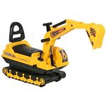 HOMCOM Kids Ride On Toy Digger Excavator Toy Tractors Walker Toddler Truck Basket Storage For Boys Girls 18-48 Months Yellow NO POWER