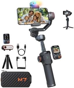 hohem iSteady M7 Gimbal Stabilisator für iPhone, 3-Achsen-Telefon-Gimbal mit magnetischem IA-Tracker-Fülllicht, abnehmbare Touchscreen-Fernbedienung, Stange