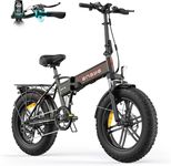 ENGWE EP-2 BOOST Folding Electric Bike,20‘×4.0’ Fat Tire 7-Speed Electric Bicycle 48V 13Ah Removable Battery, 50-120 km Range E-bike for Every Terrain & MTB & Beach & Snow (Brown)