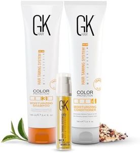 GK HAIR Global Keratin Moisturizing Shampoo and Conditioner Sets with Serum and cashmere for Color Treated Hair Daily Use Cleansing Dry to Normal Sulfate Paraben-Free (Moist Shampoo & Conditioner(100ml) with Serum 10ml)