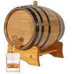 3 Liter Oak Aging Barrel with Stand, Bung and Spigot - Wooden Whiskey Barrel Wine Barrel - for The Home Brewer, Distiller, Wine Maker and Cocktail Aging - New American Oak Barrel for aging whiskey