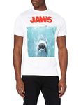 Jaws Men's Movie Poster T Shirt, White (White White), S UK