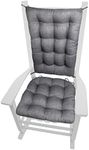 Rave Graphite Grey Porch Rocker Cushions - Extra-Large - Indoor - Outdoor: Fade Resistant, Weatherproof - Latex Foam Filled Rocking Chair Seat Cushion & Backrest Pad Set - Solid Color