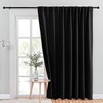 NICETOWN Halloween Sliding Glass Door Wide Curtain, Window Treatments for Patio Door, Back Tab & Rod Pocket Thermal Insulated Blackout Drapes for decoration, Vertical Blind (Black, 100 by 84, 1 Panel)