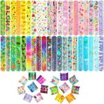 40 PCs Slap Bracelets,Joogee Slap Wrist Bands with Designs Pattern Colorful Hearts Animal Slap Wrist Bands for Party Favors Bracelets Party Wrist Strap for Adult Teens Kids - 8.66" Assorted Colors