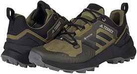 adidas Men's Terrex Swift R3 Gore-TEX Hiking Shoes, Focus Olive/Core Black/Grey Five, 12