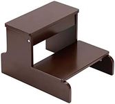 BirdRock Home Wooden Step Stool for Kids - Walnut - Decorative - Strong Sturdy Wood 2 Steps - Toddler Kids Step Helper for Kitchen Sink – Bathroom Toilet Stepping – Lightweight Construction