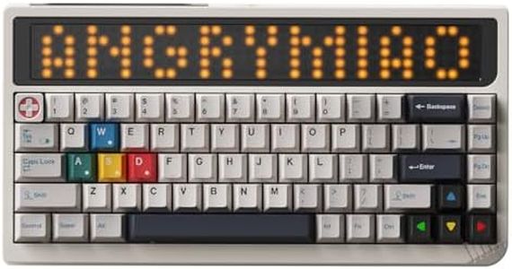 Angry Miao AM RGB 65 Wireless Creamy Mechanical Gaming Keyboard. 68-Key Tri-Mode 2.4G Bluetooth Wireless. Custom LED Screen. Hot-Swap Switch. High-End RGB Gaming Accessories for PC & Mac - Cloud White