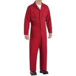 Red Kap Men's Zip-Front Cotton Coverall, Red, 40