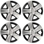 UKB4C 4x Wheel Trims Hub Caps 14" Covers fits Honda Jazz Civic Accord in Silver and Black Alloy Look