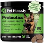 PetHonesty Probiotics for Dogs, 90 All-Natural Advanced Dog Probiotics Chews with Prebiotics, Relieves Dog Diarrhea and Constipation, Improves Digestion, Allergy, Hot Spots, Immunity & Health (Duck)