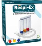 Respi-Ex Deep Breathing Lung Exerciser, 3 Ball Incentive Spirometer, Washable and Hygienic Breath Measurement System, Package with Hygienic Seal