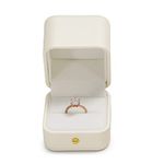 Woodten Small White Presentation Ring Gift Box Premium PU Leather Ring Box for Proposal Engagement