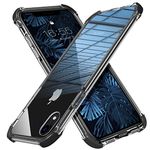 MATEPROX iPhone XR Clear Hybrid TPU Hard Cover with Thin Shockproof Bumper Protective Case for iPhone XR 6.1'' (Black)