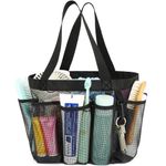 Fammart Mesh Shower Caddy Portable for College Dorm Room Essentials with 7 Upgraded Deeper Pockets, Quick-Dry Large Shower Basket Tote Bag with 2 Handles for Toiletry, Bathroom, Camp, Gym