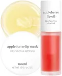 NOONI Best Lip Duo | Applebutter Lip Mask and Appleberry Lip Oil Value Set | with Shea Butter, Apple Seed Oil and Vitamins, Overnight Lip Mask, Hydrating Lip Balm, Korean Lip Butter, Moisturizing