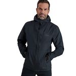 NORTH RIDGE Men’s Shoalwater 2.0 Jacket with Adjustable Peaked Hood, Adjustable Hem & Cuffs, Waterproof & Breathable Raincoat (UK, Alpha, S, Regular, Regular, Black)